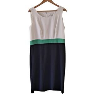 Studio One Multicolored Color Block Sleeveless Sheath Dress - Size 14